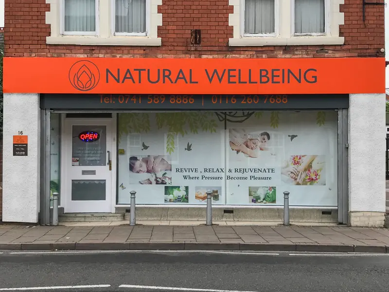 The Natural Wellbeing shopfront at 16 High Street, Syston